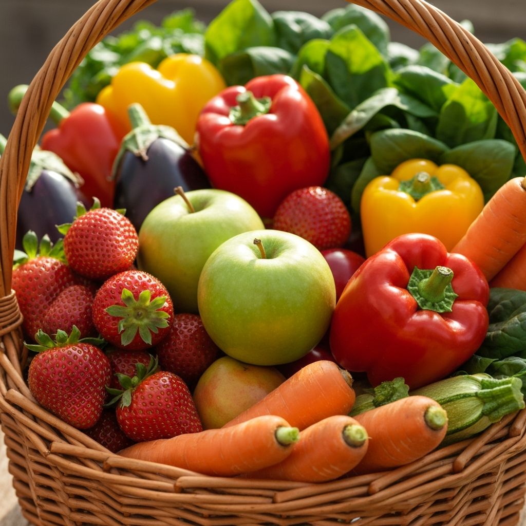 Καλάθι εποχιακών φρούτων και λαχανικών